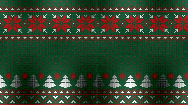 green christmas wrapping paper background with tree pattern
