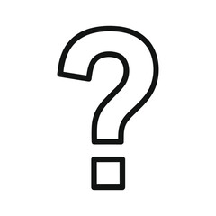 Question mark symbol outline isolated on white background