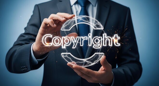 Protect Your Brand with Copyright Laws and Intellectual Property Rights, presented by confident professional, safeguarding creative assets and innovation