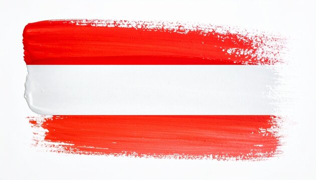 Austrian Flag Brushstroke Textured Red and White Stripes