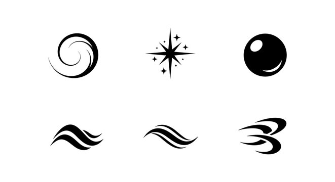 Minimalist black and white logo designs with abstract and geometric elements - Powered by Adobe