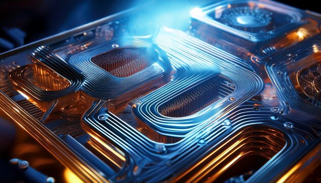 gpus in liquid elegance a macro vision of cooling technology and light