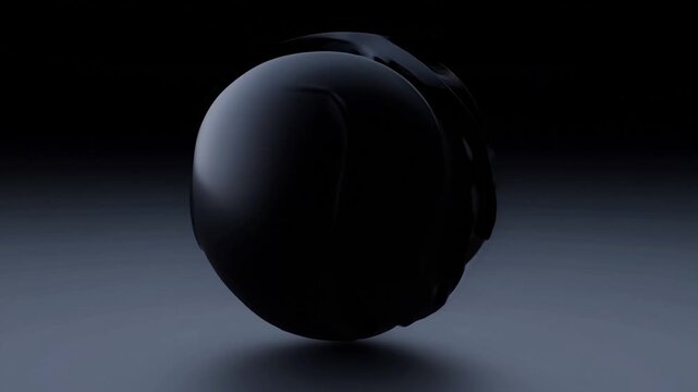 Dynamic and mysterious black sphere with a wavy surface undergoing continuous transformation in a seamless loop. This minimalist animation provides a mesmerizing visual experience