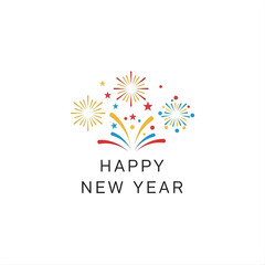 happy new year vector design on white area