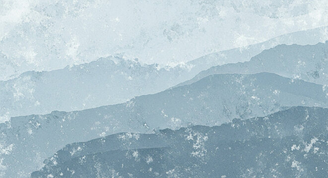 Cool blue mountain range backdrop evokes tranquility and stunning natural beauty