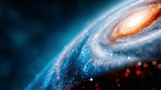 Cosmic Dance: An artistic representation of a galaxy, spiraling with celestial colors, showcasing the vastness and mystery of the universe.