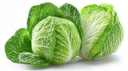 Green savoy cabbage heads, Fresh leafy savoy collection