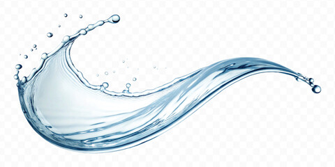 dynamic smooth liquid fresh water splash in different color and curve style isolated on white background 