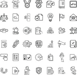 Business and finance sketch icons isolated on transparent background