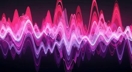 Vibrant pink and purple abstract sound wave pattern