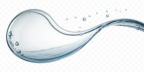 dynamic smooth liquid fresh water splash in different color and curve style isolated on white background 