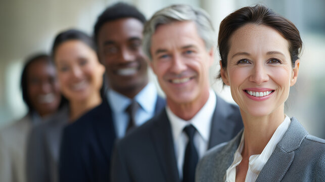 Vielf&auml;ltiges Business-Team in moderner B&uuml;roatmosph&auml;re &ndash; professionelle Gruppenportr&auml;ts
