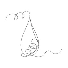 Continuous line drawing Water drop single line illustration