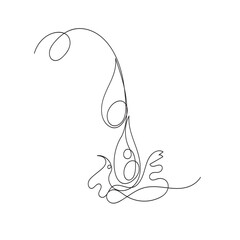 Continuous line drawing Water drop single line illustration