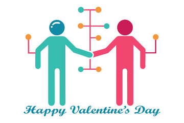 Neural Connection Valentine – Circuit Bond Couple Vector
