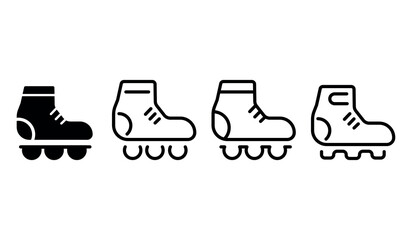 Minimalist line and fill  Style Roller Skate  vector Illustration. on white background
