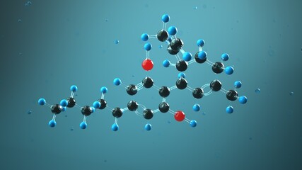 3d illustration Molecule CBD.