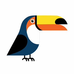 Fototapeta premium Stylized toucan bird with vibrant colors and geometric shapes.