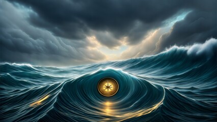 Navigate life's challenges with clarity, showing resilience in stormy seas and tough times