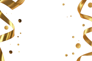 PNG Elegant festive golden ribbon background.