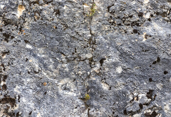 the structure of mountains and stone plateaus of natural origin in a mountainous area, walking on the ground