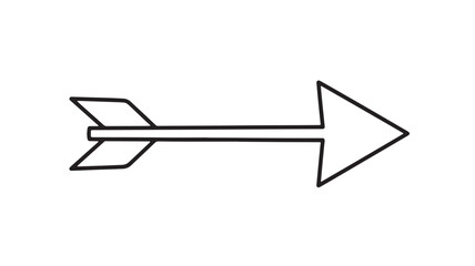 a simple black and white illustration depicts an arrow pointing to the right symbolizing direction movement and forward progress in a minimalistic design