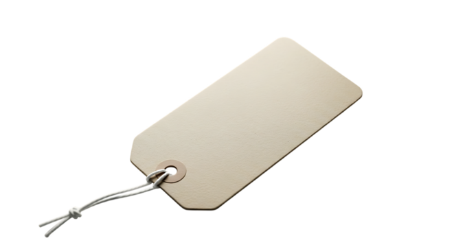 Tag with string on black background