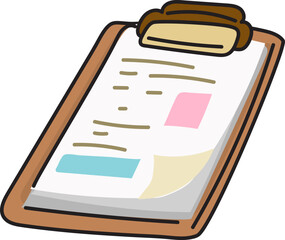 Clipboard Vector Icon with Paper and Pen for Report, Checklist, Form Filling, and Task Management.