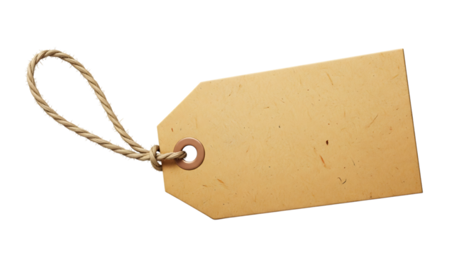 Tag with string on black background