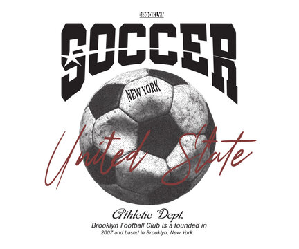 Soccer-football-new-york-brooklyn-vintage-grunge-football-t-shirt design