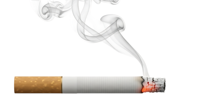 Cigarette with smoke