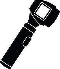 Illustration of a non contact thermometer for medical use silhouette vector