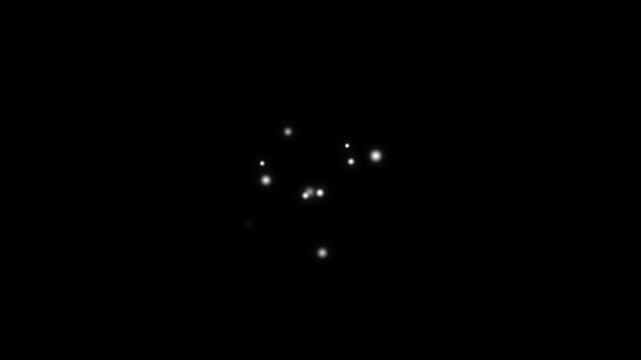 practical magic tail sparkling glitter star dust trail loop animation on black screen background. 4k , bubble burst animation, motion graphics video overlay