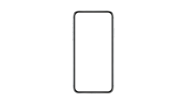 Smartphone with blank white screen