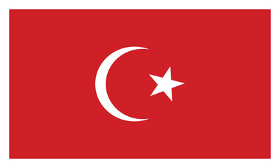 Turkish flag vector with crescent and star on red background, minimalist national symbol design for patriotic themes
