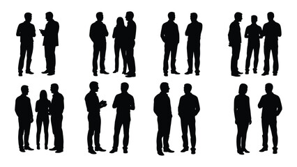 People silhouettes collection isolated on white background, Vector