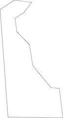 Delaware USA State Map Outline, Editable Vector EPS, Blank Printable Map