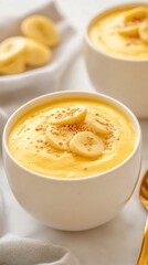 Creamy banana smoothie bowl with fresh toppings