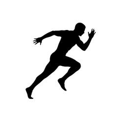 Male Sprinter Running Silhouette