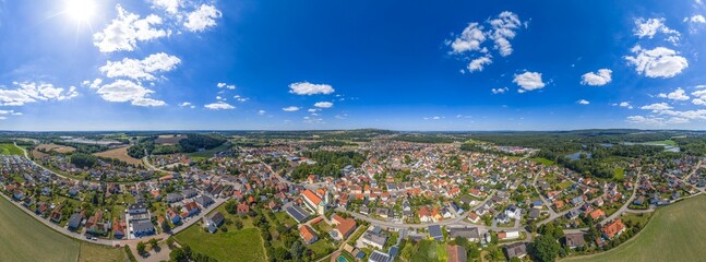 Teublitz im Tal der Naab in der mittleren Oberpfalz aus der Vogelperspektive