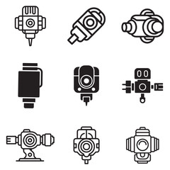 Ai training dataset grid out lone set with abstract geometric shapes and color gradients silhouette
