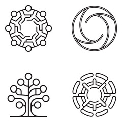 Abstract finance and business future concepts in silhouette style