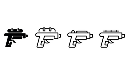  gun icon and water gun vector illustration. isolated on white background