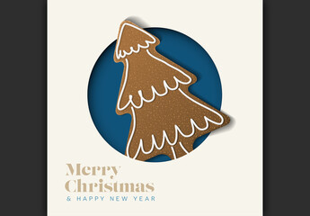 Gingerbread Christmas Tree Greeting Card with Festive Message