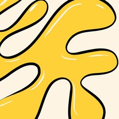 Yellow abstract fluid shape illustration 