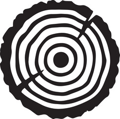 Black and white tree ring cross section graphic tree rings wood grain
