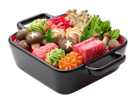 PNG Sukiyaki food dish pot.