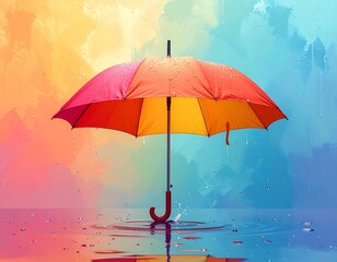 Colorful umbrella on a colorful background 