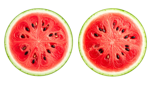  Juicy Red Watermelon Wedge isolated on transparent background - Powered by Adobe