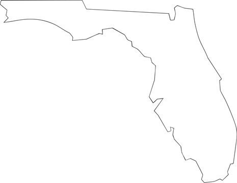 Florida USA State Map Outline, Editable Vector EPS, Blank Printable Map